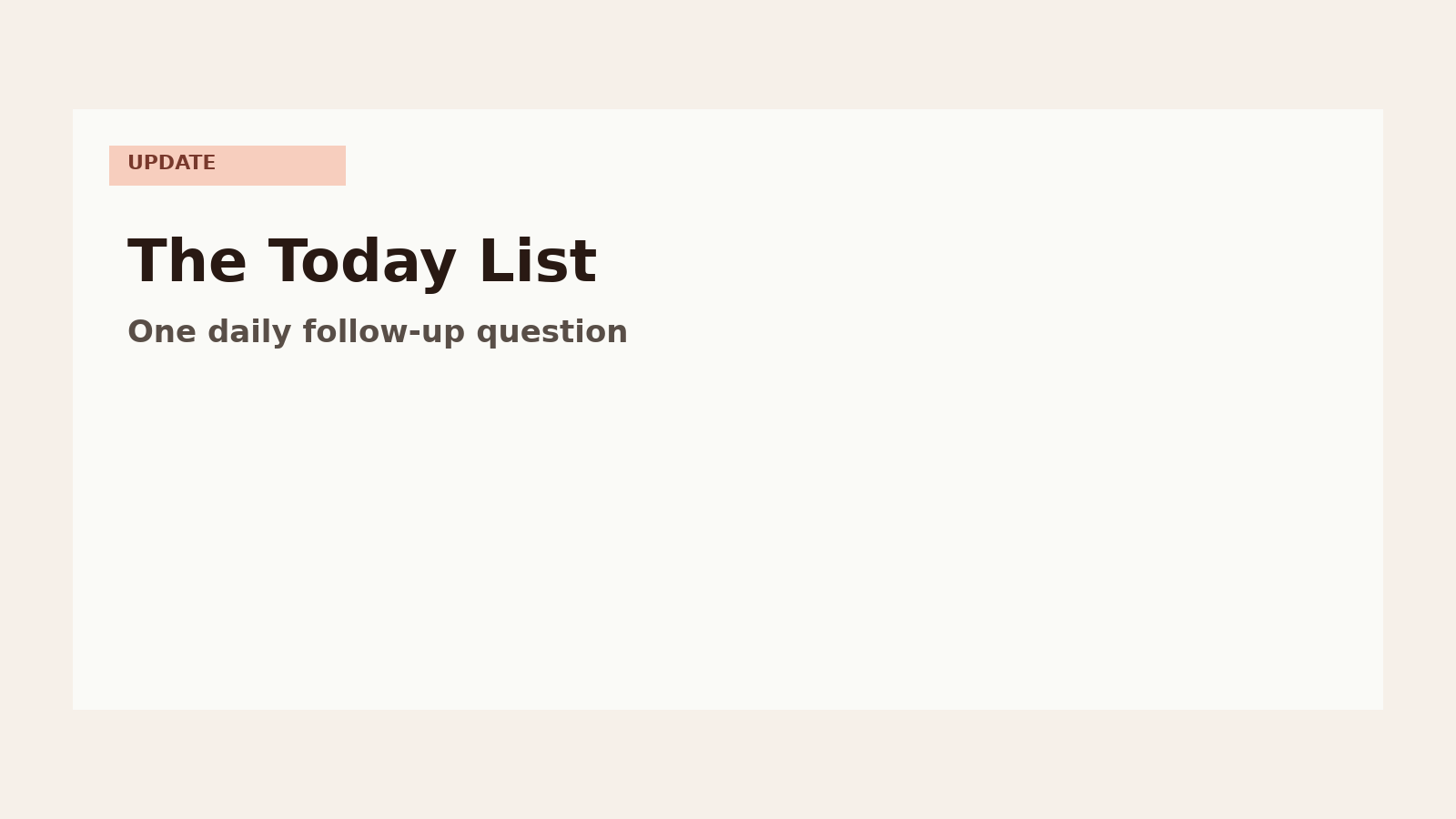 The Today List: One Daily Follow-Up Question