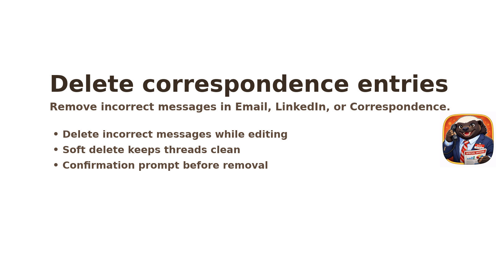 Delete Correspondence Entries